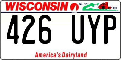 WI license plate 426UYP