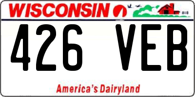 WI license plate 426VEB