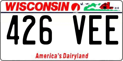 WI license plate 426VEE