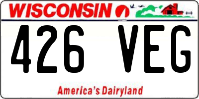 WI license plate 426VEG