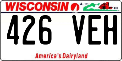 WI license plate 426VEH
