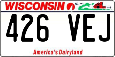 WI license plate 426VEJ