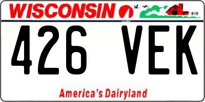 WI license plate 426VEK