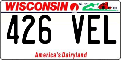 WI license plate 426VEL