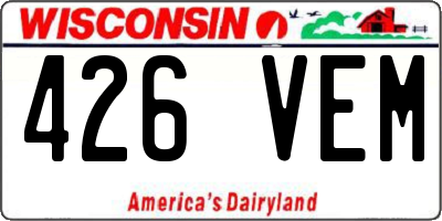 WI license plate 426VEM
