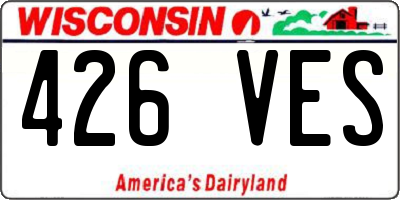 WI license plate 426VES