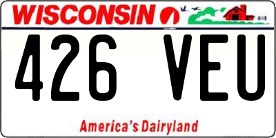 WI license plate 426VEU