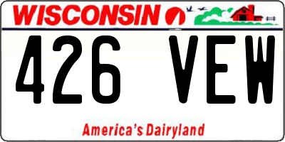 WI license plate 426VEW