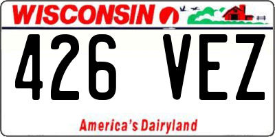 WI license plate 426VEZ