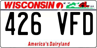 WI license plate 426VFD