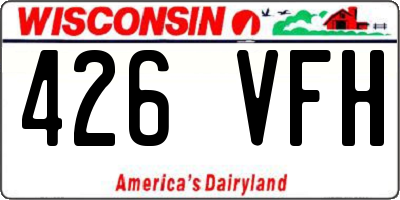 WI license plate 426VFH