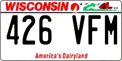 WI license plate 426VFM