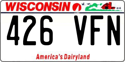 WI license plate 426VFN