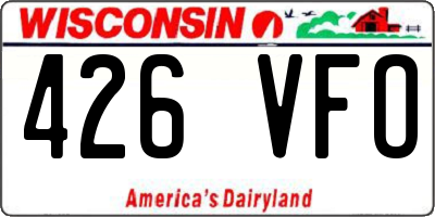 WI license plate 426VFO