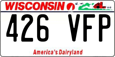 WI license plate 426VFP