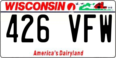 WI license plate 426VFW