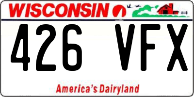 WI license plate 426VFX