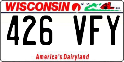 WI license plate 426VFY