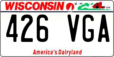 WI license plate 426VGA