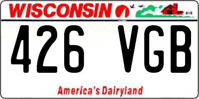 WI license plate 426VGB