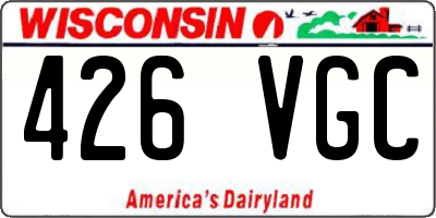 WI license plate 426VGC