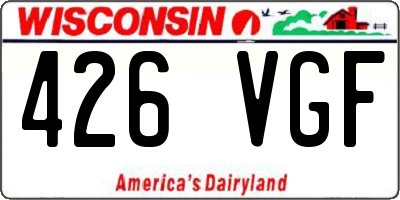 WI license plate 426VGF