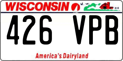 WI license plate 426VPB