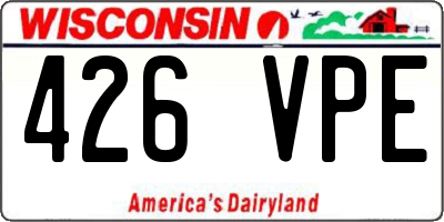 WI license plate 426VPE
