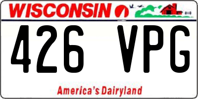 WI license plate 426VPG