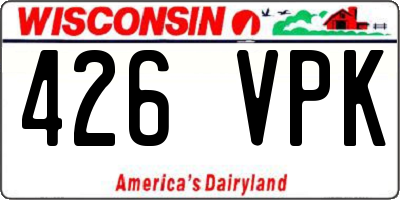 WI license plate 426VPK