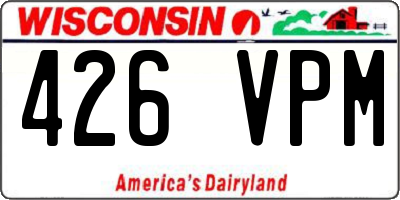 WI license plate 426VPM