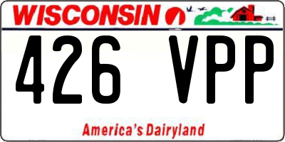 WI license plate 426VPP