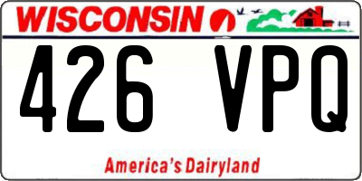 WI license plate 426VPQ