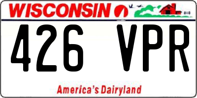 WI license plate 426VPR