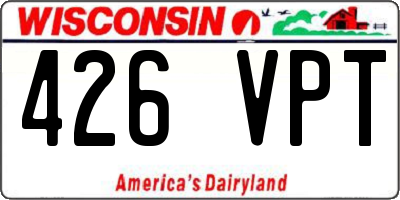 WI license plate 426VPT