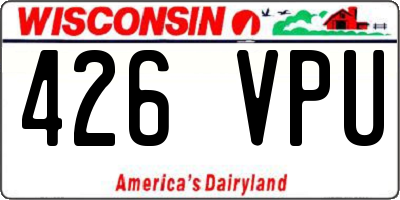 WI license plate 426VPU
