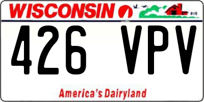 WI license plate 426VPV