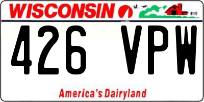 WI license plate 426VPW