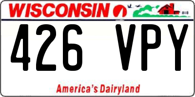WI license plate 426VPY