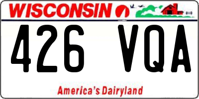 WI license plate 426VQA
