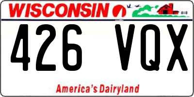 WI license plate 426VQX