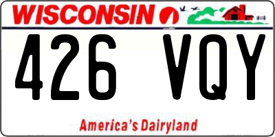 WI license plate 426VQY