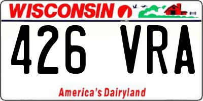 WI license plate 426VRA
