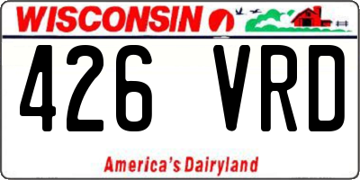 WI license plate 426VRD