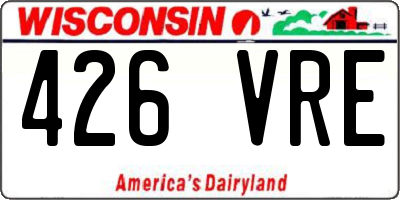 WI license plate 426VRE
