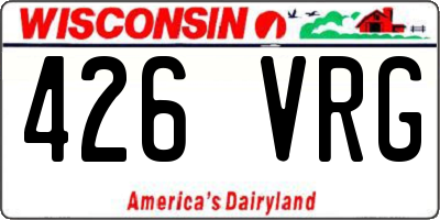 WI license plate 426VRG