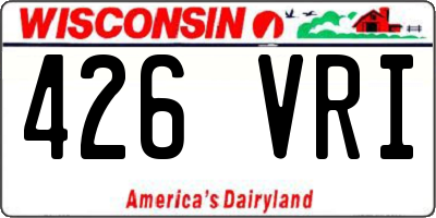 WI license plate 426VRI