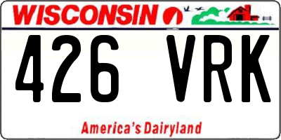 WI license plate 426VRK