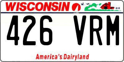 WI license plate 426VRM