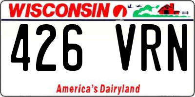 WI license plate 426VRN